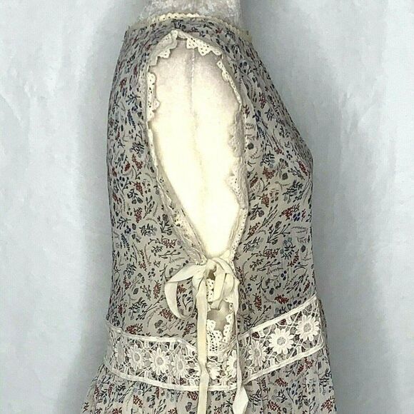 Dress Forum Sheath Dress Floral Sheer Crochet Lace Tie Ribbons Key Hole Back - Picture 4 of 8